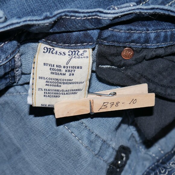 Miss Me Jeans Women’s 29/10 Easy Boot Bling Thick Stitch Western Blue Jeans - Picture 9 of 11